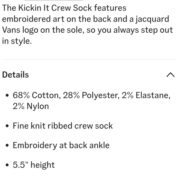 NWT Women's Vans Kickin It Classic Black Crew Socks - Picture 6 of 6
